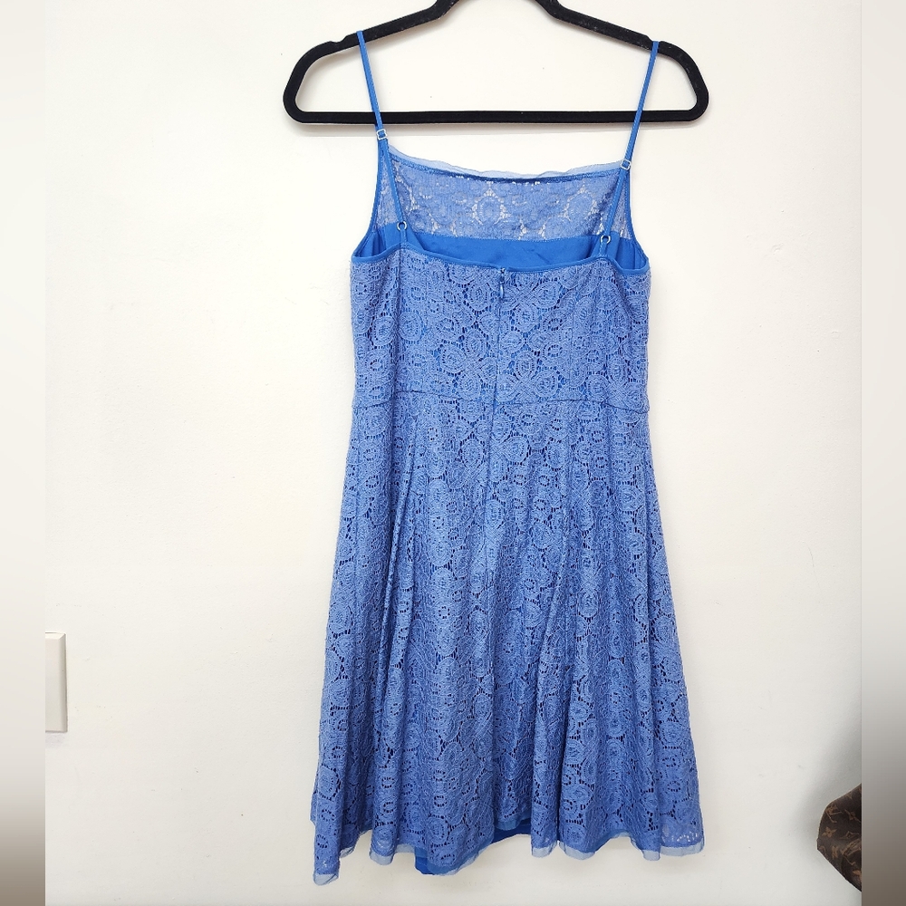 The Limited Lace Fit & Flare Spaghetti Strap Dress Womens 6 Blue Wedding Party - Picture 2 of 9